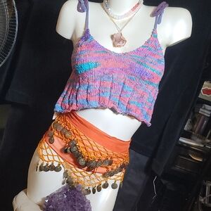 Sunset Crop Tank by Gibson Girl Knits | Handmade Knit Crop Top